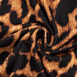 Leopard Print Halterneck Tie Up Mini Dress GDSF-D26DS170