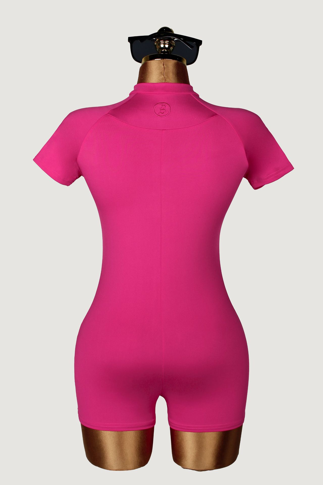 2026 Solid Color Short Sleeve Zipper Romper YWXS-K26L2530 | DF