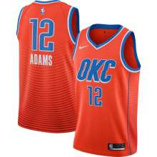 NBA Oklahoma City Thunder #12 ADAMS Orange Jersey High Quality Name and Number Print