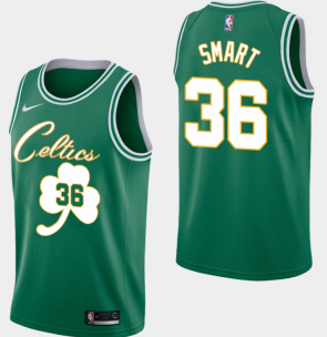 NBA Boston Celtics #36 SMART Green Jersey High Quality Name and Number Print