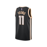 NBA Atlanta Hawks #11 YOUNG Black Jersey High Quality Name and Number Print