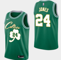 NBA Boston Celtics #24 JONES Green Jersey High Quality Name and Number Print