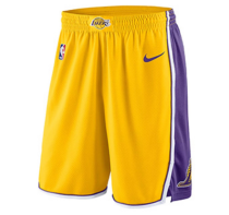 NBA Men Los Angeles Lakers Yellow Pant Short High Quality