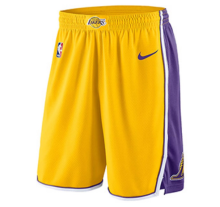 NBA Men Los Angeles Lakers Yellow Pant Short High Quality