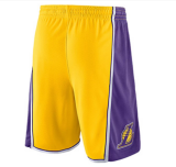 NBA Men Los Angeles Lakers Yellow Pant Short High Quality
