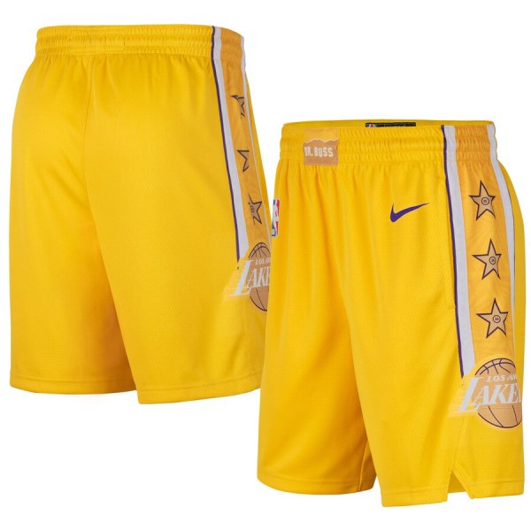 NBA Men Los Angeles Lakers 19-20 New Yellow Pant Short High Quality