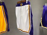 NBA Men Los Angeles Lakers Retro White Pant Short High Quality Name and Number Print