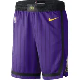 NBA Men Los Angeles Lakers Retro Purple with Black Lines Pant Short High Quality Name and Number Print