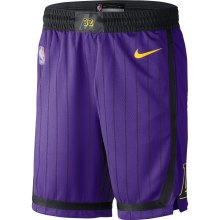 NBA Men Los Angeles Lakers Retro Purple with Black Lines Pant Short High Quality Name and Number Print