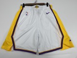 NBA Men Los Angeles Lakers White Pant Short High Quality Name and Number Print