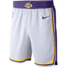NBA Men Los Angeles Lakers Retro White Pant Short High Quality Name and Number Print