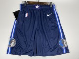 NBA Men Dallas Mavericks Dark Blue with Snow Mountain Pant Short High Quality Name and Number Print