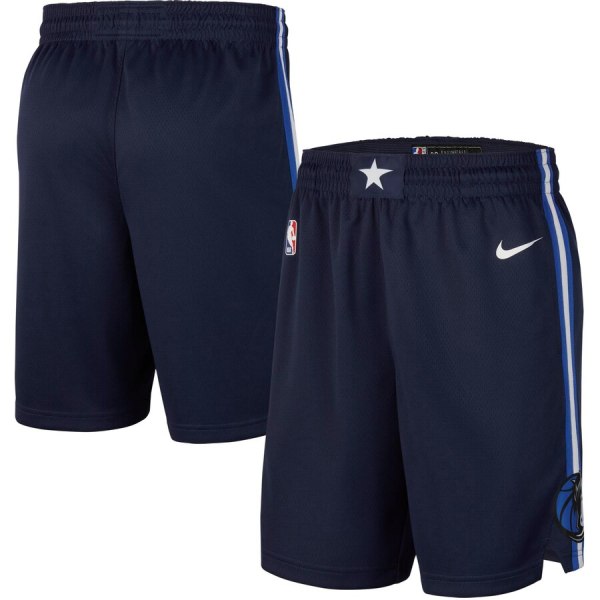NBA Men Dallas Mavericks Dark Blue with Snow Mountain Pant Short High Quality Name and Number Print