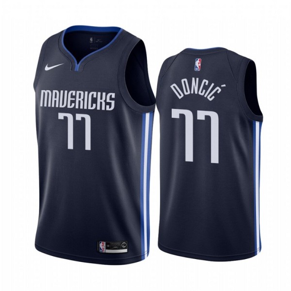 NBA Men Dallas Mavericks Dark Blue #77 DONCIC Jersey High Quality Name and Number Print