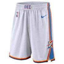NBA Men Oklahoma City Thunder White Pant Short High Quality Name and Number Print