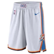 NBA Men Oklahoma City Thunder White Pant Short High Quality Name and Number Print