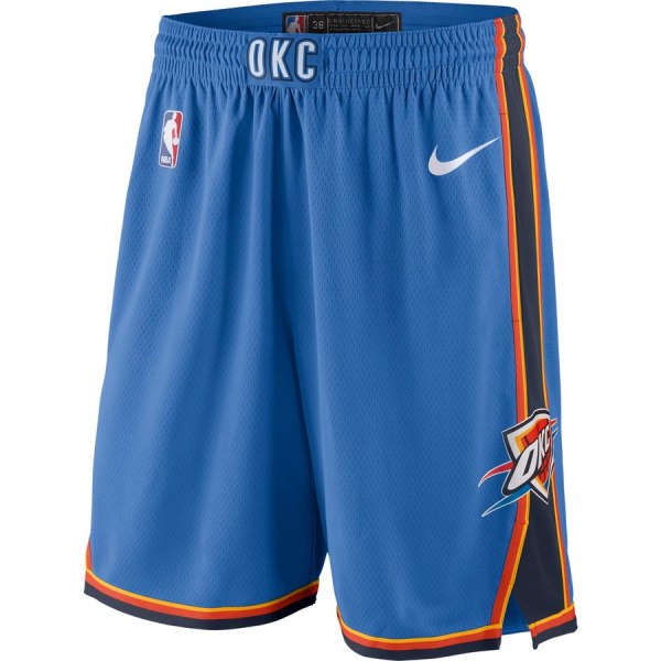 NBA Men Oklahoma City Thunder Blue Pant Short High Quality Name and Number Print