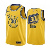 NBA New Season Men Golden State Warriors Retro Yellow #30 CURRY Jersey High Quality Name and Number Print
