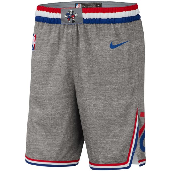 NBA Men Philadelphia 76ers Grey City Pant Short High Quality Name and Number Print