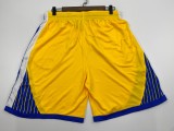 NBA Men Golden State Warriors 19-20 Season Yellow Pant Short High Quality Name and Number Print