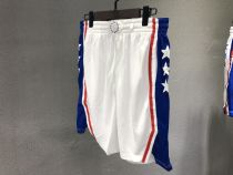 NBA Men Philadelphia 76ers White Pant Short High Quality Name and Number Print