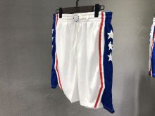 NBA Men Philadelphia 76ers White Pant Short High Quality Name and Number Print