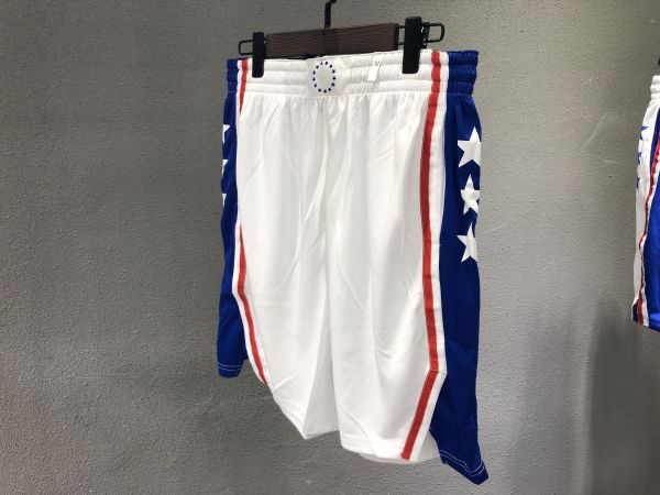 NBA Men Philadelphia 76ers White Pant Short High Quality Name and Number Print