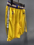 NBA Men Golden State Warriors Retro Yellow Pant Short High Quality Name and Number Print