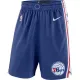 NBA Men Philadelphia 76ers Blue Pant Short High Quality Name and Number Print
