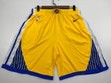 NBA Men Golden State Warriors 19-20 Season Yellow Pant Short High Quality Name and Number Print