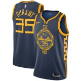 NBA Men Golden State Warriors Navy #35 DURANT Jersey High Quality Name and Number Print