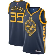 NBA Men Golden State Warriors Navy #35 DURANT Jersey High Quality Name and Number Print