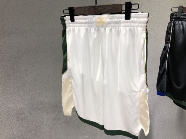 NBA Men Milwaukee Bucks White Pant Short High Quality Name and Number Print