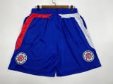 NBA Men Los Angeles Clippers Blue Pant Short High Quality Name and Number Print