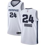 NBA Men Memphis Grizzlies White #24 BROOKS Jersey High Quality Name and Number Print