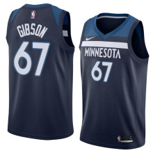 NBA Men Minnesota Timberwolves Dark Blue #67 GIBSON Jersey High Quality Name and Number Print