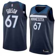 NBA Men Minnesota Timberwolves Dark Blue #67 GIBSON Jersey High Quality Name and Number Print