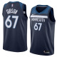 NBA Men Minnesota Timberwolves Dark Blue #67 GIBSON Jersey High Quality Name and Number Print