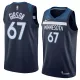 NBA Men Minnesota Timberwolves Dark Blue #67 GIBSON Jersey High Quality Name and Number Print