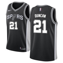 NBA Men San Antonio Spurs Black #21 DUNCAN Jersey High Quality Name and Number Print