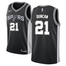 NBA Men San Antonio Spurs Black #21 DUNCAN Jersey High Quality Name and Number Print