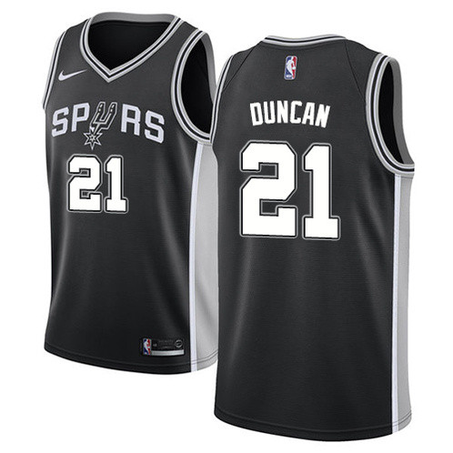 NBA Men San Antonio Spurs Black #21 DUNCAN Jersey High Quality Name and Number Print