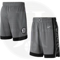 NBA Men New Brooklyn Nets Grey City Pant Short High Quality Name and Number Print