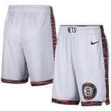 NBA Men New Brooklyn Nets White City Pant Short High Quality Name and Number Print