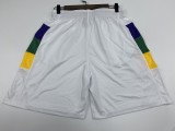 NBA Men New Orleans Pelicans White City Pant Short High Quality Name and Number Print