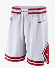 NBA Men Chicago Bulls White Pant High Quality Name and Number Print