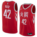NBA Men Houston Rockets Red Jersey Chinese Version #42 NENE High Quality Name and Number Print