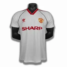 1988 Man United White Retro Jersye