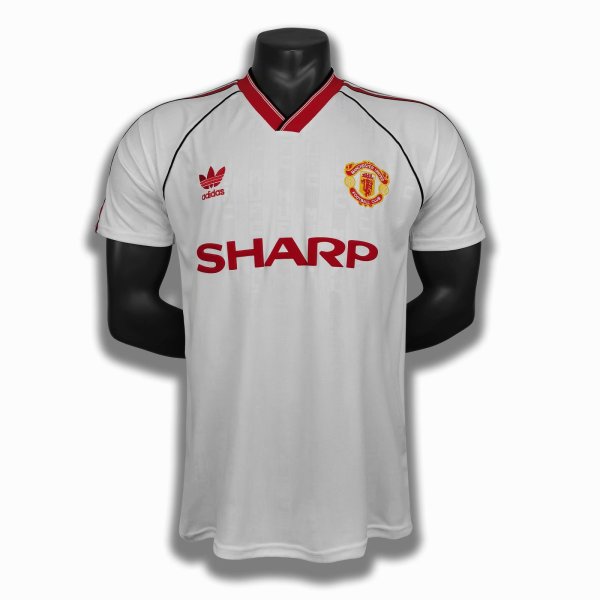 1988 Man United White Retro Jersye