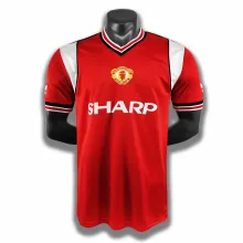 1985 Man United  Home White Retro Jersey
